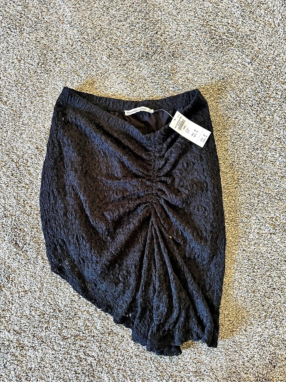Abercrombie & Fitch Mid Rise Asymmetrical Hem Mini Skirt Black Small